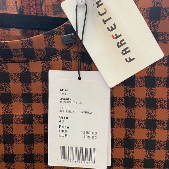 GANNI Jolly Silk Top Smoked Paprika - Picture 4 of 5